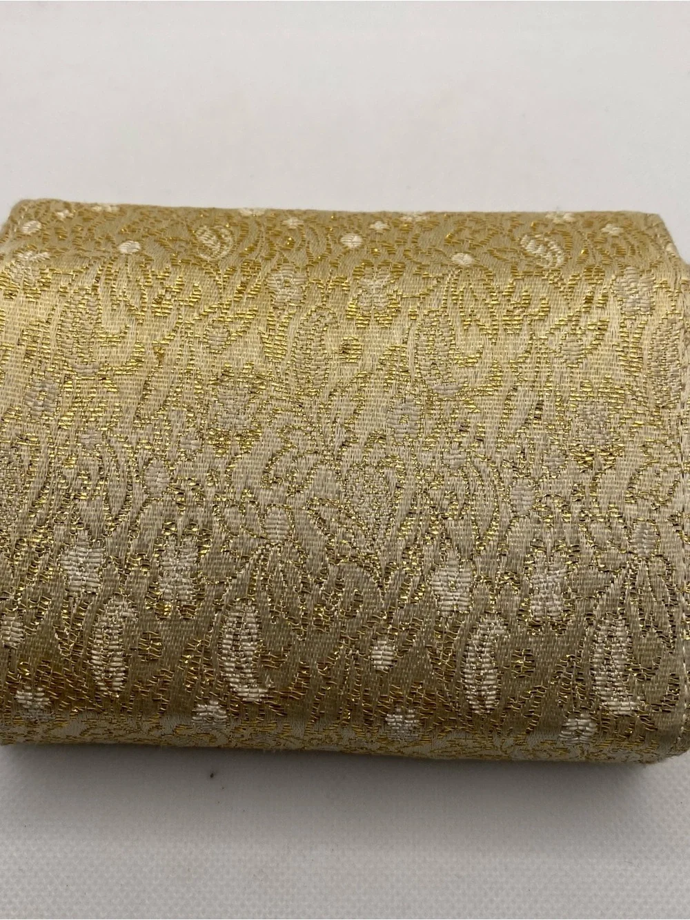 Vintage Gold Brocade Vanity Purse Evening Bag Built In Mirror Mid Century